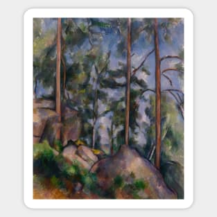 Pines and Rocks by Paul Cezanne Sticker